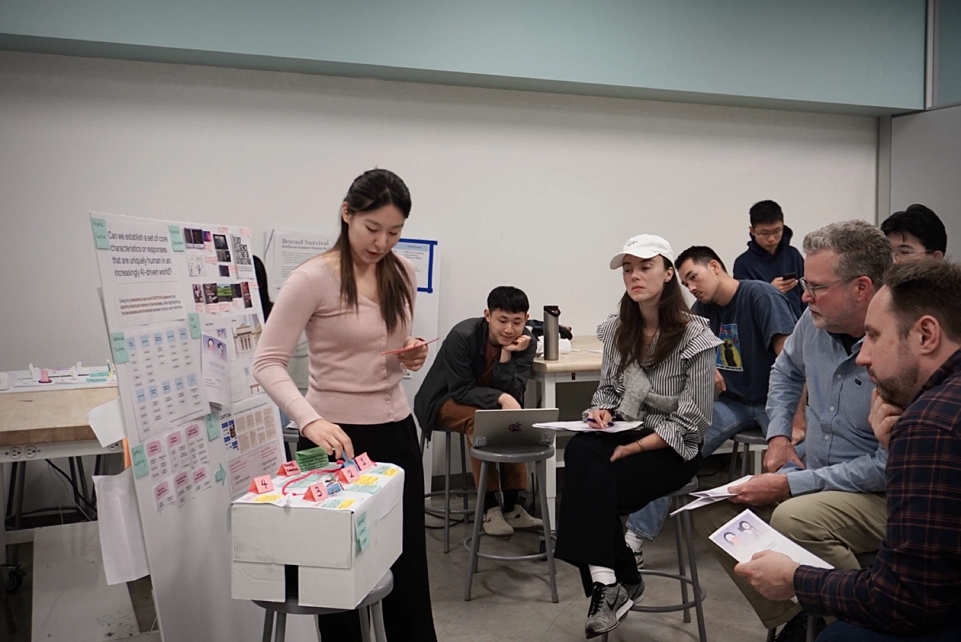 Presenting the physical experience map at a studio critique